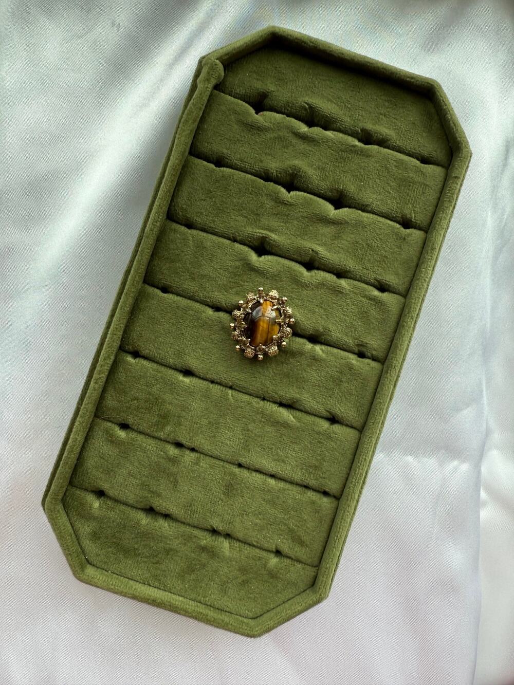 Gold Tiger's Eye Chunky Ring Size 6.5